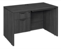 Regency Legacy 42 x 24 in. Executive Desk with Single Pedestal Drawer Unit & Pencil Drawer- Ash Grey