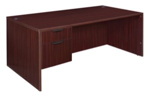 Legacy 71" Single Pedestal Desk - Mahogany