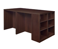 Regency Legacy - Stand Up Station - 4 Desks with Bookcase End