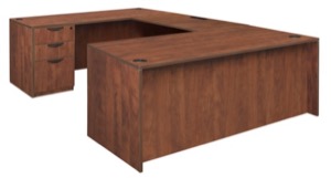 Legacy 71" Double Full Pedestal U-Desk - Cherry