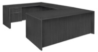 Legacy 71" Single Pedestal U-Desk - Ash Grey