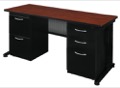 Fusion 72" x 30" Double Pedestal Desk - Cherry
