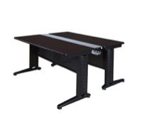 Fusion 66" x 58" Benching Station - Mocha Walnut