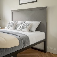 Fiona - Contemporary Full Size Herringbone Pattern Headboard - Gray Wash