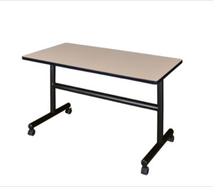 Kobe 48" Flip Top Mobile Training Table - Beige