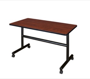 Kobe 48" x 30" Flip Top Mobile Training Table - Cherry