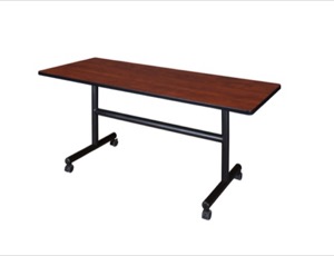 Kobe 60" Flip Top Mobile Training Table - Cherry