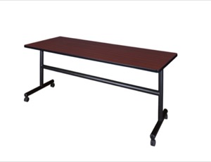 Kobe 72" Flip Top Mobile Training Table - Mahogany