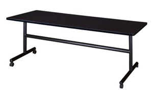 Kobe 72" x 30" Flip Top Mobile Training Table - Mocha Walnut