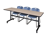 Kobe Flip-Top Mobile Training Table - 84" x 24"