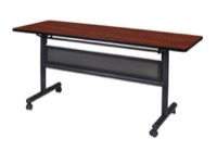 Regency Kobe 60 x 24 in. Flip-Top Training Nesting Table with Modesty Panel- Cherry