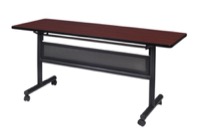 Regency Kobe 60 x 24 in. Flip-Top Training Nesting Table with Modesty Panel- Mahogany