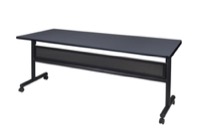 Regency Kobe 72 x 24 in. Flip-Top Training Nesting Table with Modesty Panel- Grey