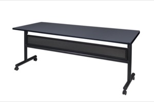 Kobe 72" Flip Top Mobile Training Table with Modesty - Grey