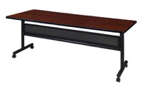 Regency Kobe 72 x 30 in. Flip-Top Training Nesting Table with Modesty Panel- Cherry