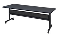 Regency Kobe 72 x 30 in. Flip-Top Training Nesting Table with Modesty Panel- Grey
