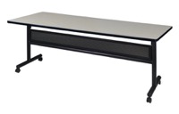 Regency Kobe 72 x 30 in. Flip-Top Training Nesting Table with Modesty Panel- Maple