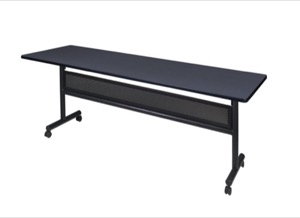 Kobe 84" Flip Top Mobile Training Table with Modesty - Grey
