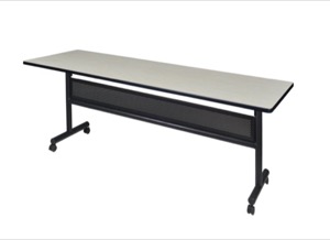 Kobe 84" Flip Top Mobile Training Table with Modesty - Maple