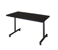 Kobe T-Base 42" x 24" Mobile Training Table - Mocha Walnut