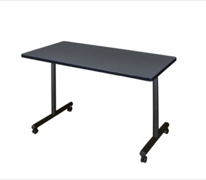 Kobe T-Base 48" x 24" Mobile Training Table - Grey