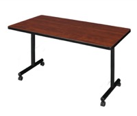 Regency Kobe 48 x 30 in. Mobile T-Base Training Seminar Table- Cherry