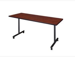 Kobe T-Base 60" x 24" Mobile Training Table - Cherry