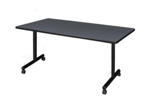 60" x 30" Kobe T-Base Mobile Training Table - Grey