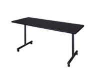 Kobe T-Base 66" x 24" Mobile Training Table - Mocha Walnut