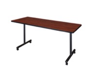 Regency Kobe 72 x 24 in. Mobile T-Base Training Seminar Table- Cherry
