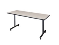 Regency Kobe 72 x 24 in. Mobile T-Base Training Seminar Table- Maple
