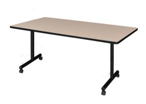 72" x 30" Kobe T-Base Mobile Training Table - Beige