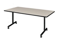 Regency Kobe 72 x 30 in. Mobile T-Base Training Seminar Table- Maple