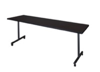 Kobe T-Base 84" x 24" Mobile Training Table - Mocha Walnut