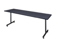 Regency Kobe 84 x 24 in. Steel T-Base Training Seminar Table- Grey