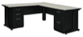 Fusion 72" Double Pedestal L-Desk with 42" Return - Maple