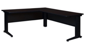 Fusion 72" L-Desk Shell with 48" Return - Mocha Walnut