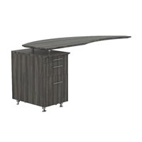 Medina 63" Left Curved Desk Return, P/B/F Pedestal