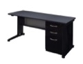 Fusion 66" x 24" Single Pedestal Desk - Grey