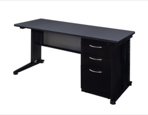 Fusion 72" x 24" Single Pedestal Desk - Grey