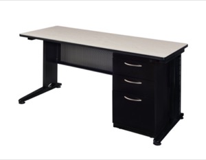 Fusion 72" x 30" Single Pedestal Desk - Maple