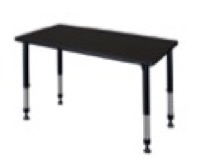 Kee 42" x 24" Height Adjustable Classroom Table  - Mocha Walnut