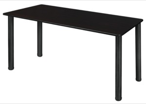 Kee 48" x 24" Slim Table  - Mocha Walnut/ Black