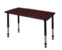 Regency Kee 48 x 24 in. Height Adjustable Classroom Activity Table- Mahogany