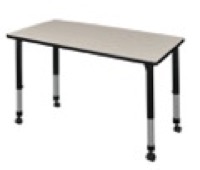 Regency Kee 48 x 30 in. Height Adjustable Mobile Classroom Activity Table- Maple