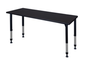 Kee 60" x 24" Height Adjustable Classroom Table  - Mocha Walnut