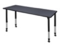 Regency Kee 66 x 24 in. Height Adjustable Mobile Classroom Activity Table- Grey
