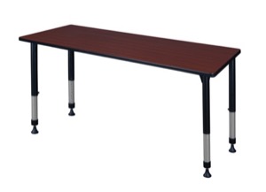 Kee 66" x 24" Height Adjustable Classroom Table  - Mahogany