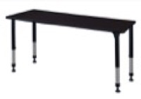 Kee 66" x 30" Height Adjustable Classroom Table  - Mocha Walnut