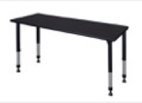 Kee 72" x 24" Height Adjustable Classroom Table  - Mocha Walnut